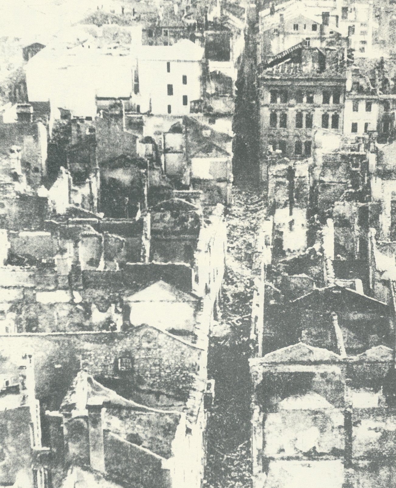 Zara - La distruzione di Calle Larga vista dal campanile della Cattedrale