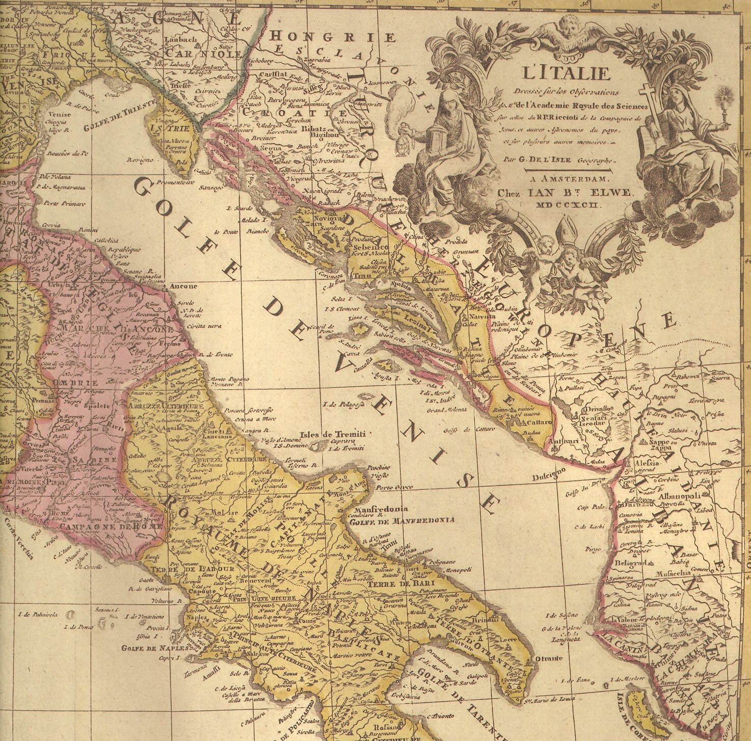 Dalmazia nel 1792 (Biblioteca Istituto Geografico Militare di Firenze)