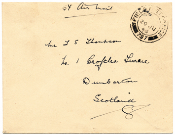 Foto 23) Lettera dall’ufficio di posta militare britannico n. 797, a Trieste dal 4 luglio 1945 al 22 aprile 1947