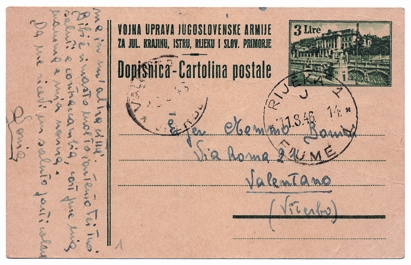 Foto 5) Oltre ai francobolli venne preparata anche una cartolina postale che raffigurava il palazzo del governo di Fiume. 
