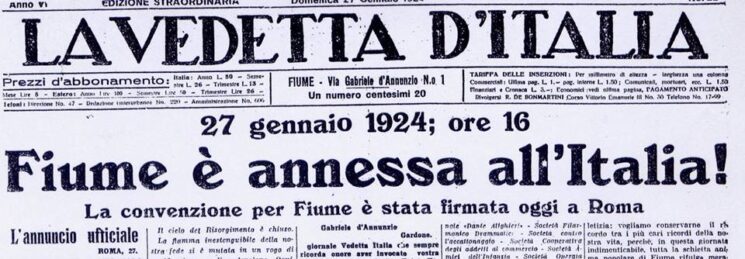 Cent’anni fa l’annessione di Fiume all’Italia